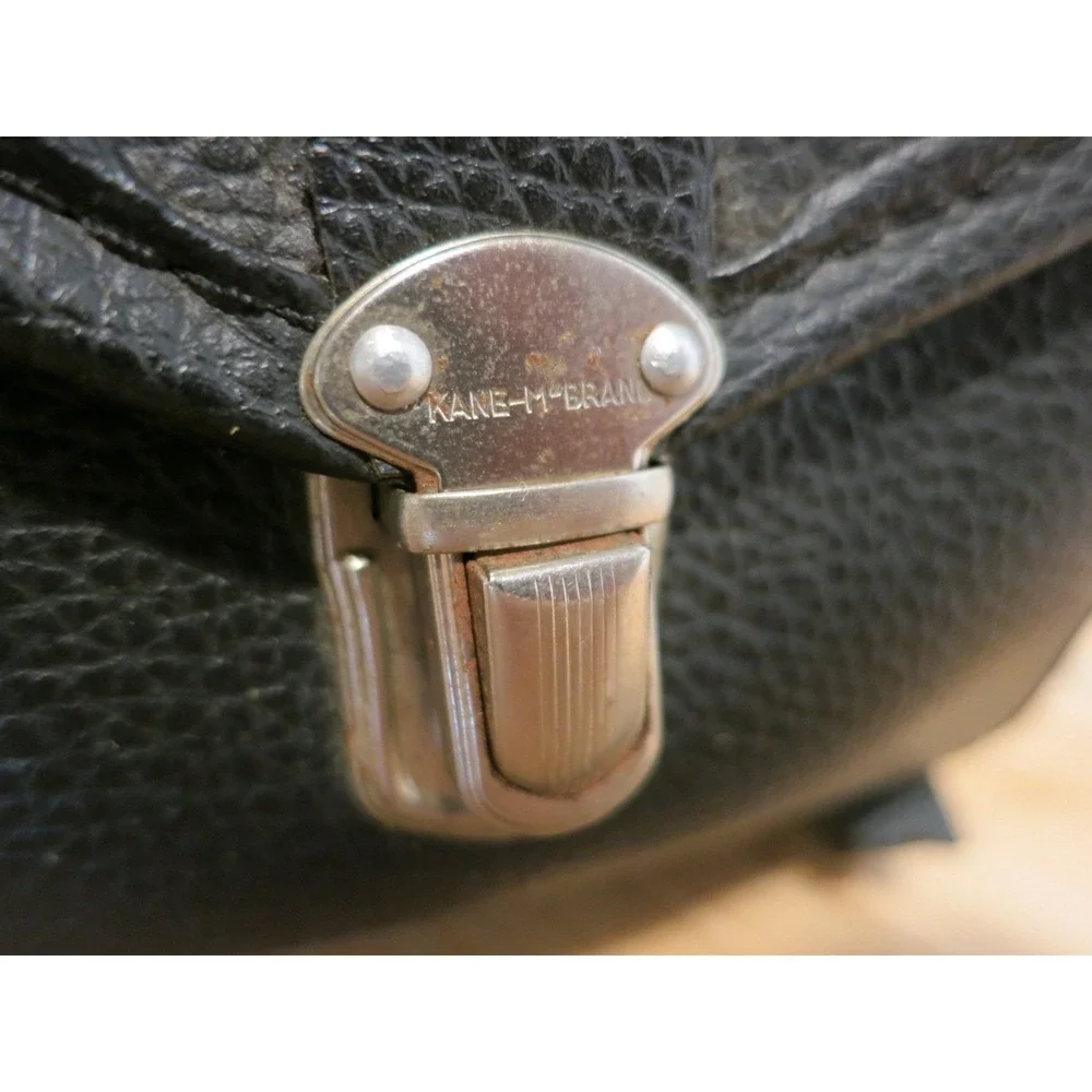 Vintage Kane-M Brand Black Zippered Bag Case With Strap 9x8x6 in. Made‎ in Korea